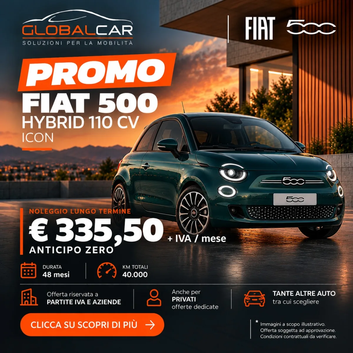 Noleggio a lungo termine Fiat 500