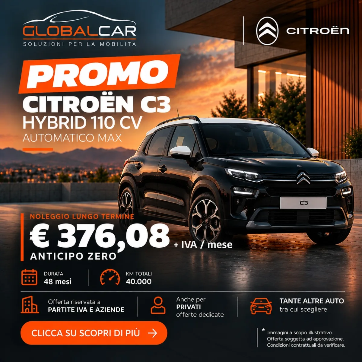 Noleggio a lungo termine Citroën C3